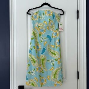 Lilly Pulitzer strapless Sabrina via blue croissant dress